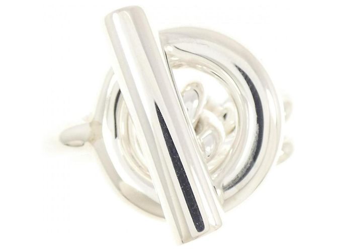 Ring Anillo Hermès Croisette Band Plata - vista 2