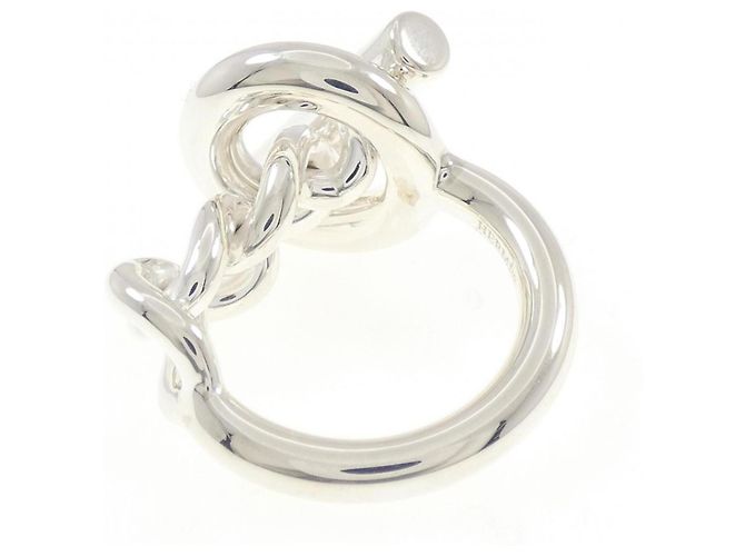 Ring Anillo Hermès Croisette Band Plata - vista 3