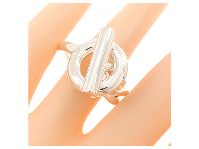 Ring Anillo Hermès Croisette Band Plata - vista 5