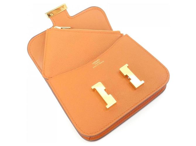 Hermès Portafoglio Hermes Constance Slim 082060CC Arancione - vista 3