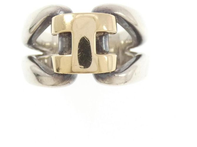 Ring Bague Hermès History Argenté Doré - vue 2