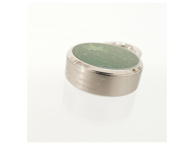 Hermès Cadenas Hermes Panorama Argenté Vert - vue 3