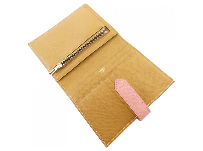 Hermès Portafoglio Hermes Bearn Compact Verso Rosa - vista 6