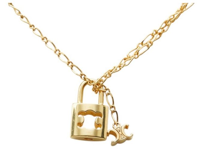Céline Colar Cadeado Triomphe Celine Dourado - vista 2