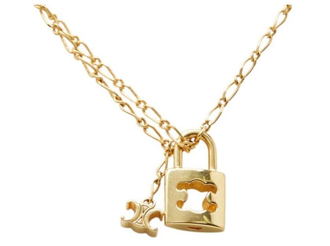 Céline Colar Cadeado Triomphe Celine Dourado - vista 3
