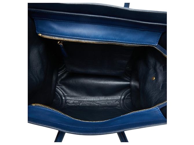 Céline Celine Luggage Mini Shopper Handbag Blue - view 10