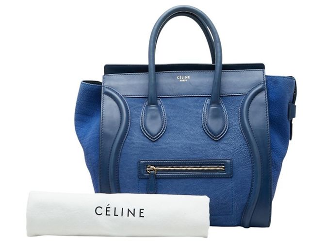 Céline Celine Luggage Mini Shopper Handbag Blue - view 13