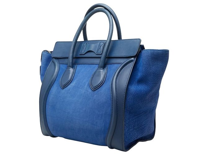 Céline Celine Luggage Mini Shopper Handbag Blue - view 2