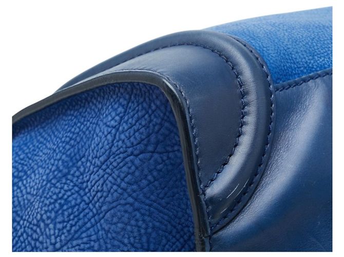 Céline Celine Luggage Mini Shopper Handbag Blue - view 7