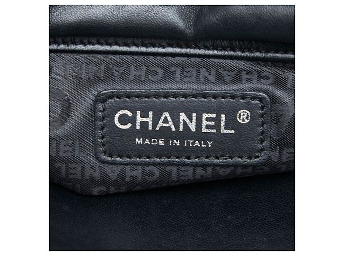 Chanel Coco Mark Camellia Chocolate Bar Chain Tote Bag Schwarz - Ansicht 10