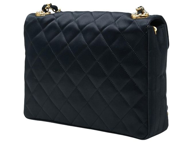 Borsa a tracolla e spalla con catena Chanel Matelassé Coco Mark Bijou Nero - vista 2