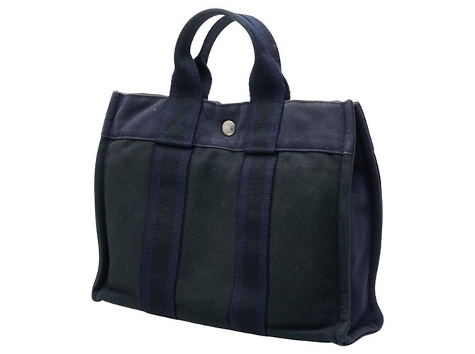 Hermès Borsa a mano Hermes Fourre-Tout PM Tote Bag Nero Porpora - vista 2