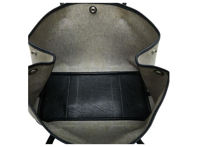 Hermès Sac cabas Hermes Garden Party PM Noir Beige - vue 10