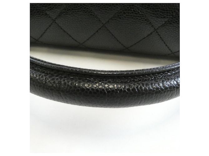 Borsa Chanel 12397 Nera in Pelle di Vitello Grena con Hardware Oro Nero - vista 7