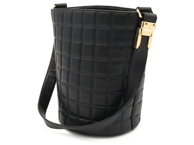 Borsa a tracolla Chanel Chocolate Bar in pelle nera Nero - vista 3