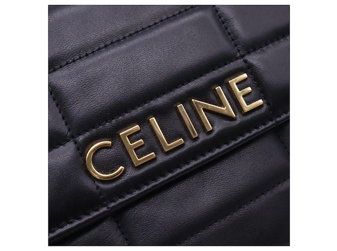Céline CELINE Matelassé Monochrome Schultertasche Schwarz - Ansicht 12