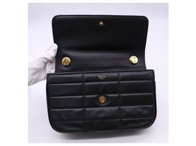 Céline CELINE Matelassé Monochrome Schultertasche Schwarz - Ansicht 13