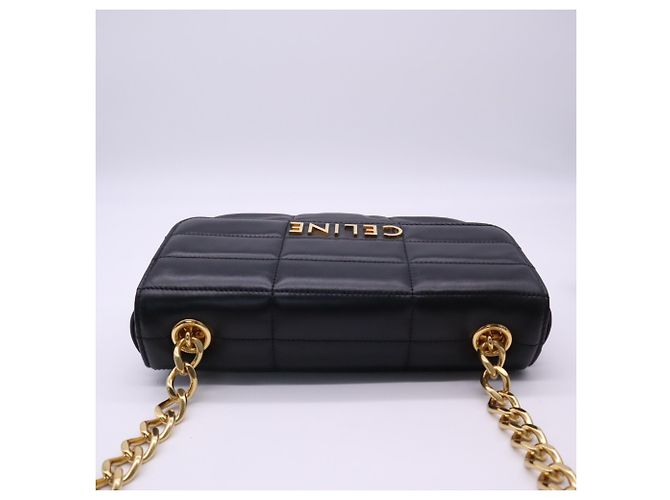 Céline CELINE Matelassé Monochrome Schultertasche Schwarz - Ansicht 8