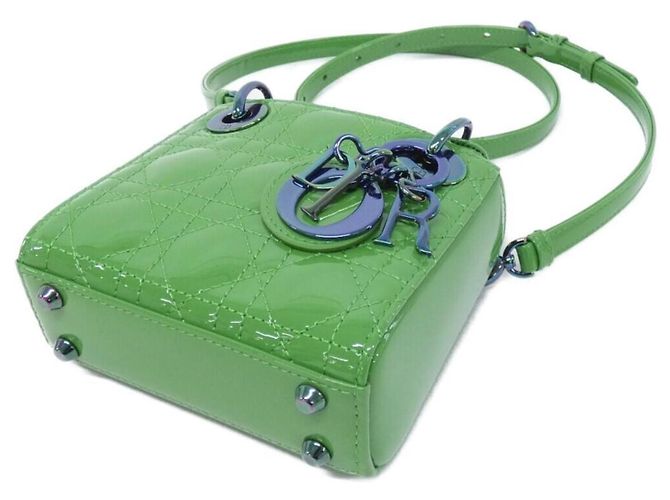 Borsa a mano Christian Dior Lady Micro Blu Verde - vista 3