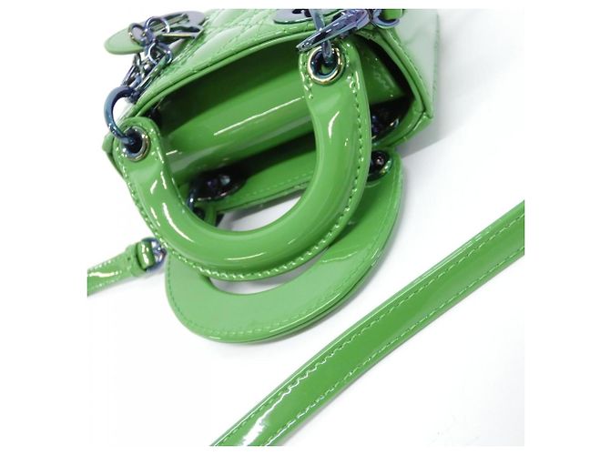 Borsa a mano Christian Dior Lady Micro Blu Verde - vista 5