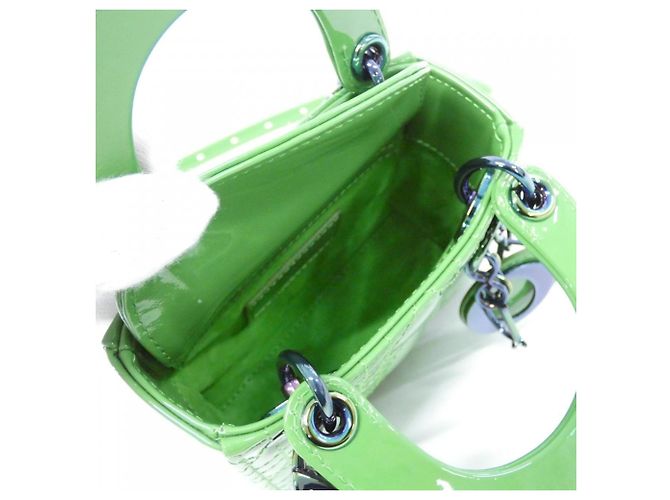 Borsa a mano Christian Dior Lady Micro Blu Verde - vista 6