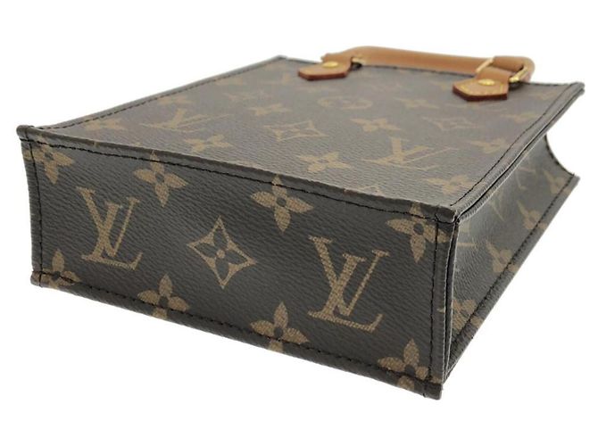 Borsa Louis Vuitton Monogram Petite Sac Plat Marrone Monogramma - vista 2