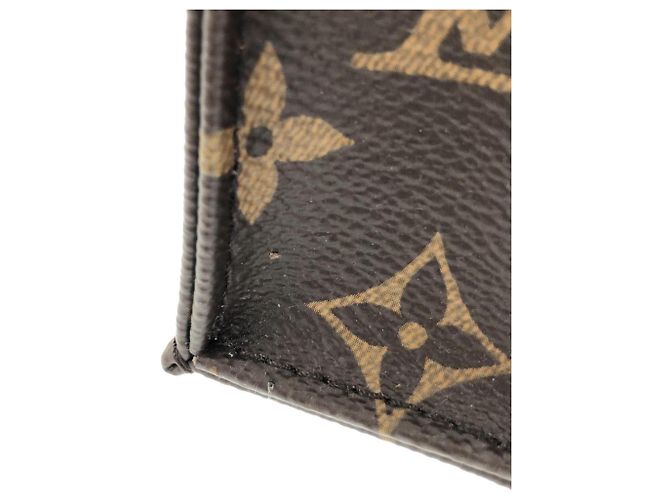 Borsa Louis Vuitton Monogram Petite Sac Plat Marrone Monogramma - vista 3