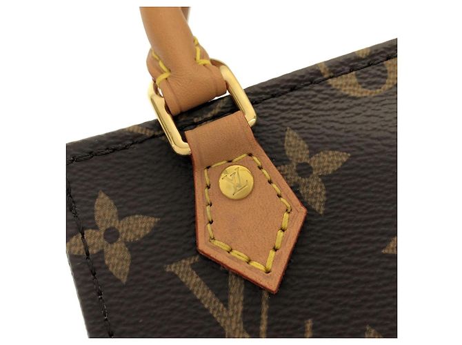 Borsa Louis Vuitton Monogram Petite Sac Plat Marrone Monogramma - vista 4