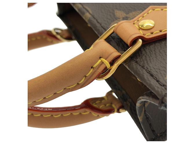 Borsa Louis Vuitton Monogram Petite Sac Plat Marrone Monogramma - vista 5