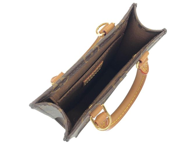 Borsa Louis Vuitton Monogram Petite Sac Plat Marrone Monogramma - vista 7