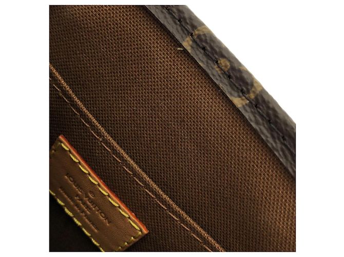 Borsa Louis Vuitton Monogram Petite Sac Plat Marrone Monogramma - vista 8