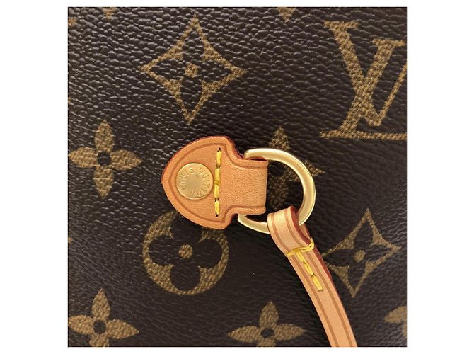 Borsa Louis Vuitton Monogram Neverfull MM Marrone Monogramma - vista 3