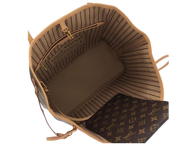 Borsa Louis Vuitton Monogram Neverfull MM Marrone Monogramma - vista 7