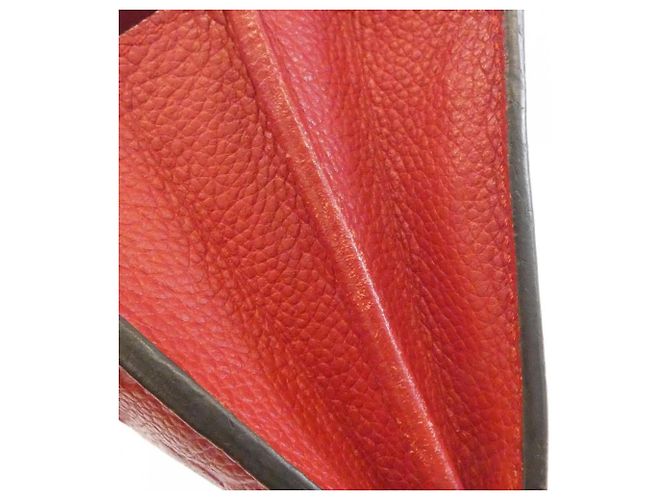 Louis Vuitton Monogram Empreinte Portefeuille Pont Neuf M61831 Wallet Rosso - vista 5