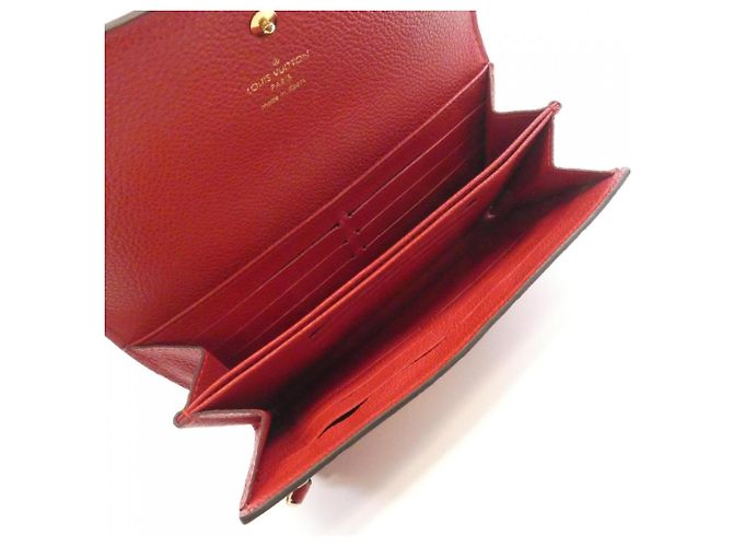Louis Vuitton Monogram Empreinte Portefeuille Pont Neuf M61831 Wallet Rosso - vista 6