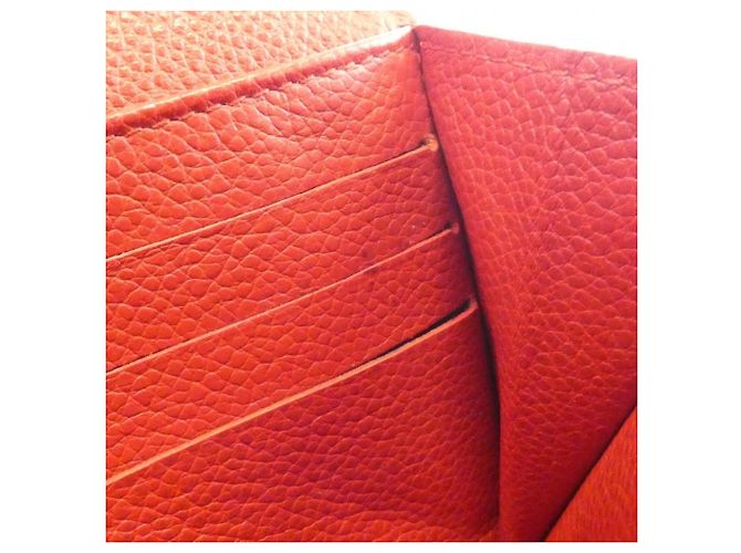 Louis Vuitton Monogram Empreinte Portefeuille Pont Neuf M61831 Wallet Rosso - vista 8