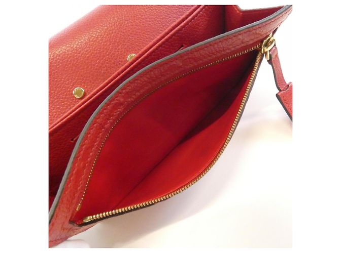 Louis Vuitton Monogram Empreinte Portefeuille Pont Neuf M61831 Wallet Rosso - vista 9