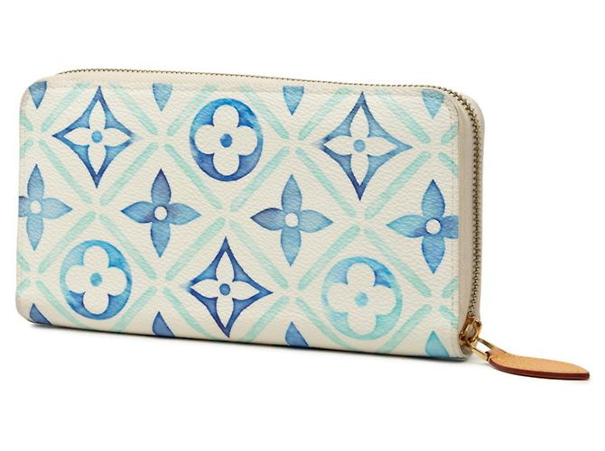 Cartera Zippy Louis Vuitton Monogram Tile Blanco Azul - vista 2