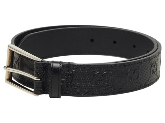 Cintura in pelle da uomo Gucci Guccissima Nero - vista 2