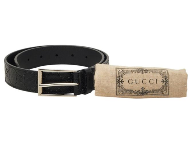 Cintura in pelle da uomo Gucci Guccissima Nero - vista 6
