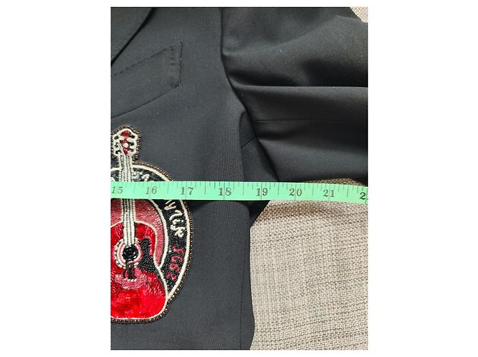 Dolce & Gabbana Black Wool Blend Blazer with Guitar Embellishment - view 10