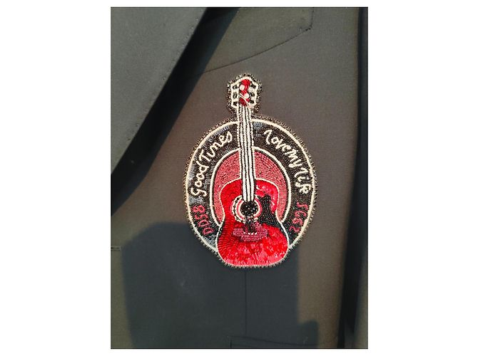 Dolce & Gabbana Black Wool Blend Blazer with Guitar Embellishment - view 3