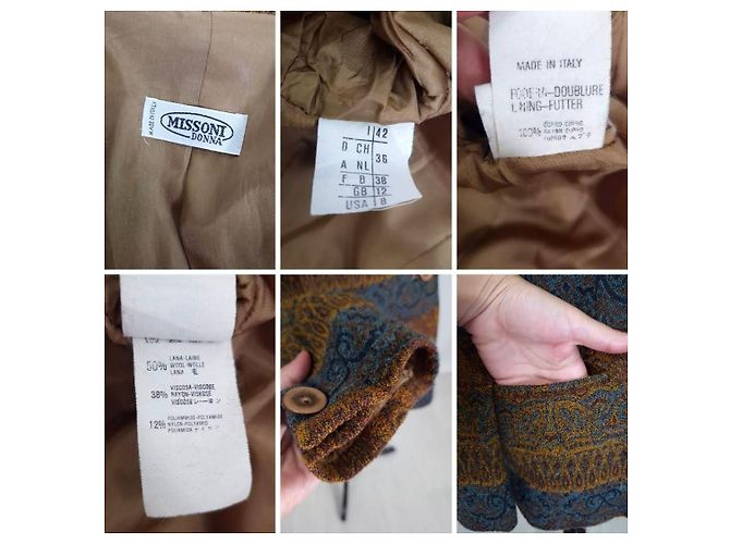 Missoni Vintage 1990s Patterned Wool Blazer Brown Multiple colors - view 11