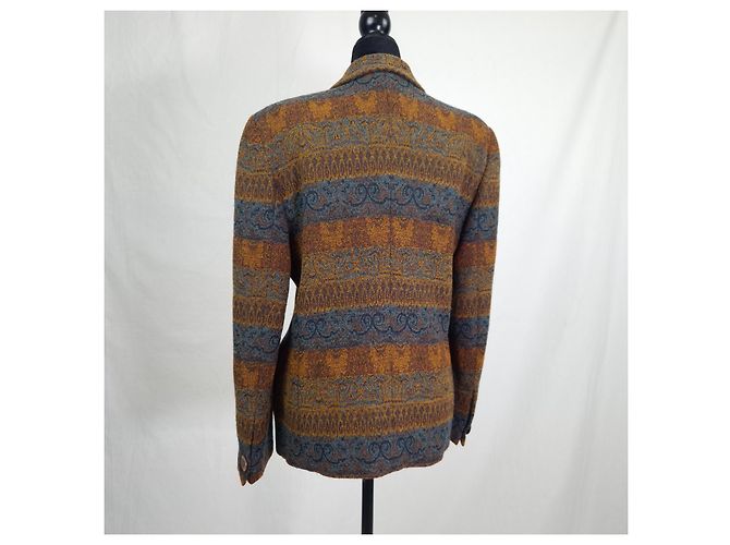 Missoni Vintage 1990s Patterned Wool Blazer Brown Multiple colors - view 2
