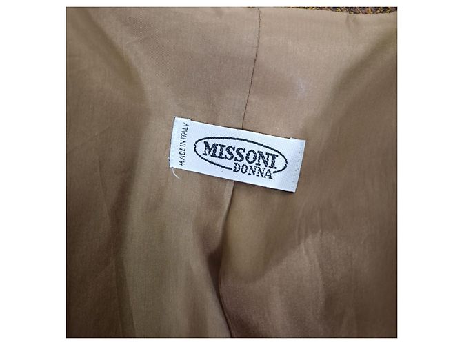 Missoni Vintage 1990s Patterned Wool Blazer Brown Multiple colors - view 3