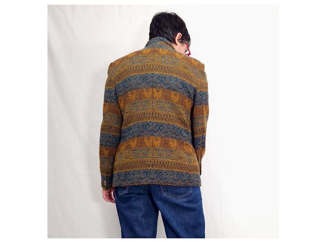 Missoni Vintage 1990s Patterned Wool Blazer Brown Multiple colors - view 6