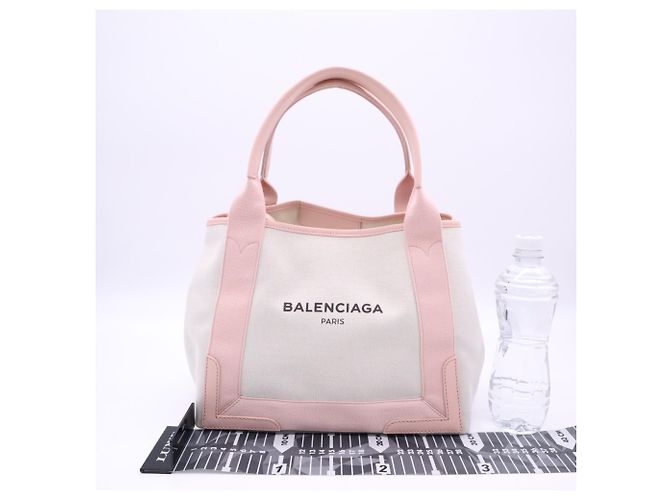 Borsa Balenciaga Cabas S 339933 Navy Rosa Crudo - vista 3