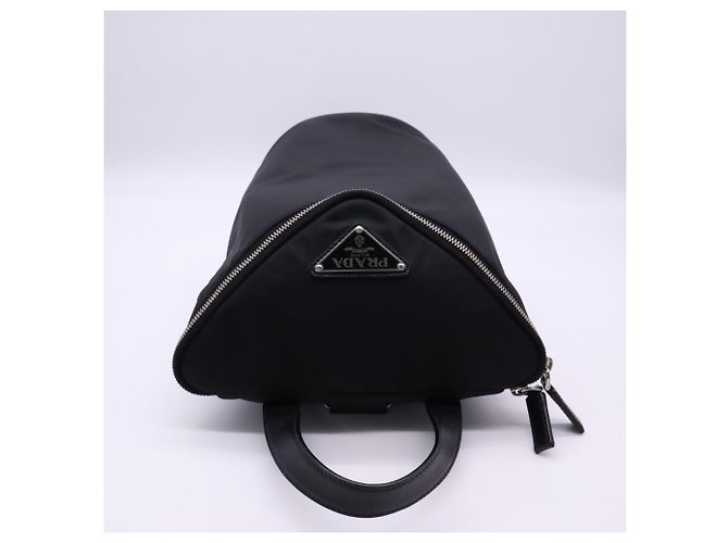 Sac à une épaule Prada Re-Nylon avec logo triangle Noir - vue 8