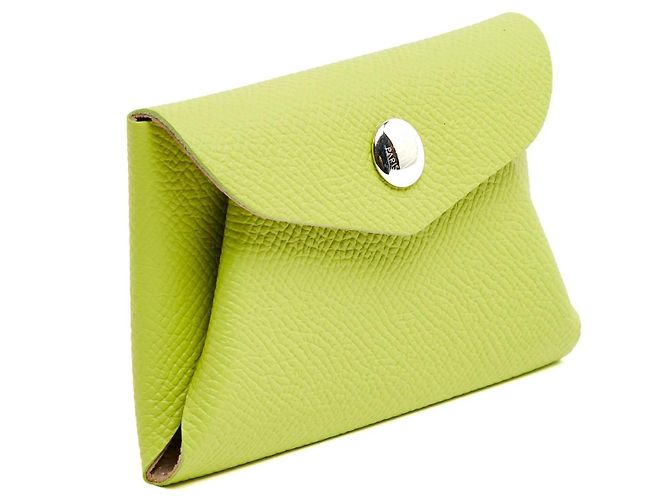Moynat Paris Tarjetero de cuero verde lima - vista 2