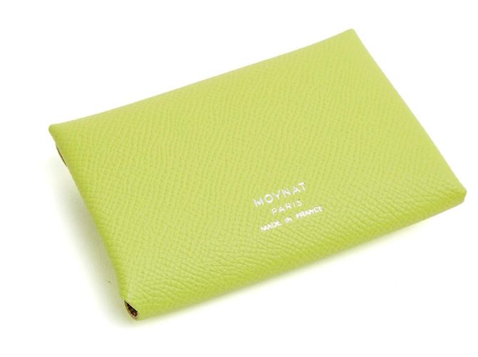 Moynat Paris Tarjetero de cuero verde lima - vista 3